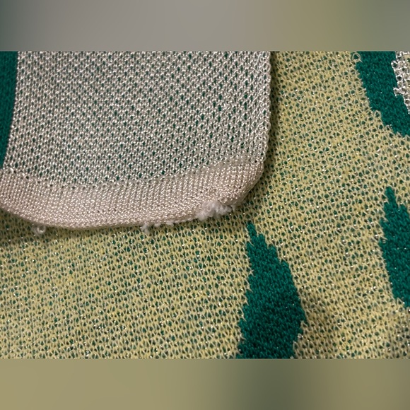 Jacquard Knit Boho Floral Hippie Tunic Dress Oversized Green TikTok Kaftan L-XL - Picture 16 of 16